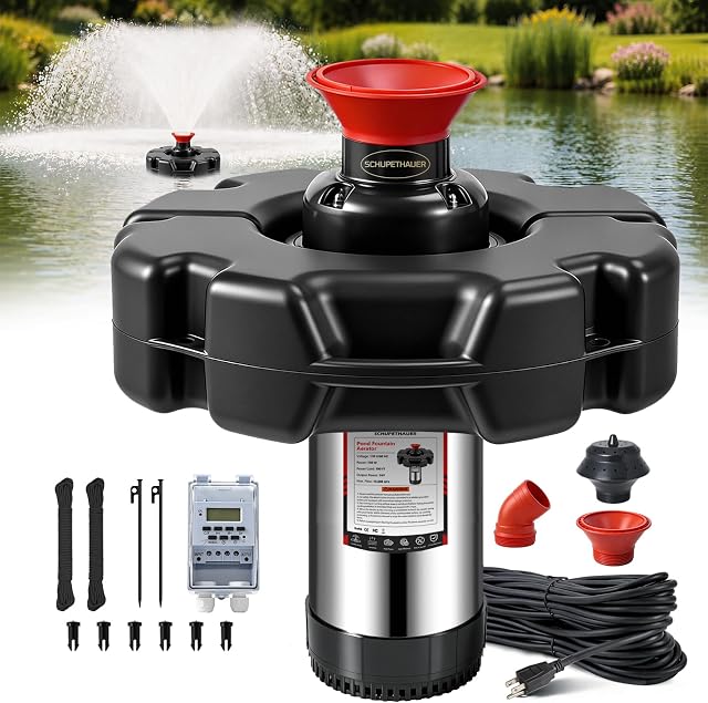 1HP 110V Floating Pond Fountain Aerator Pump, for Ponds Lakes