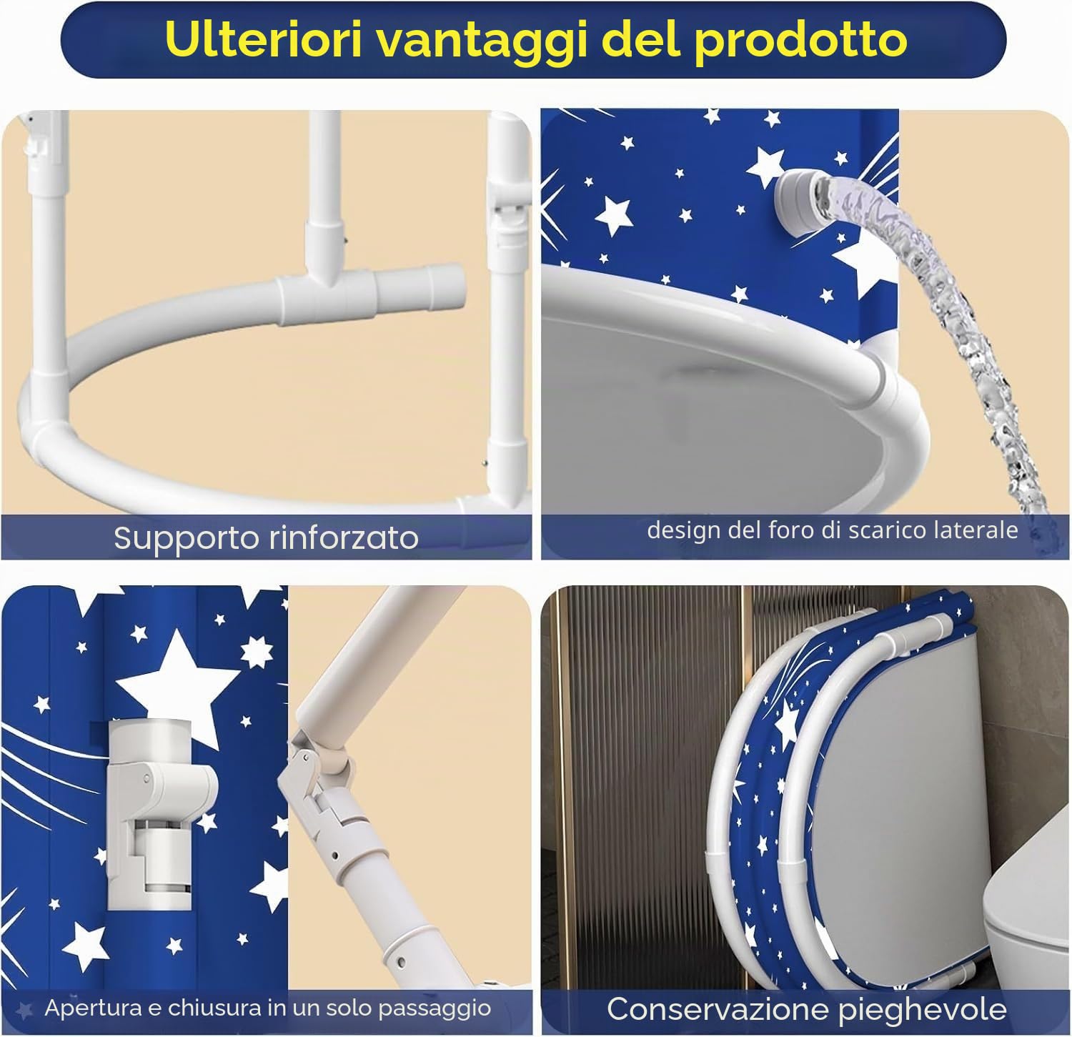 Vasca da bagno pieghevole portatile per adulti, vasca da bagno per la doccia,Nessun assemblaggio necessario (blu, ovale-94L x 55W x 56H cm)