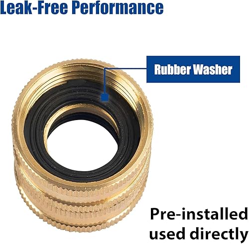 Miniatura 3 de Adaptador de manguera de jardín de latón resistente, conector de manguera giratoria hembra a hembra de 34 pulgadas (paquete de 4)