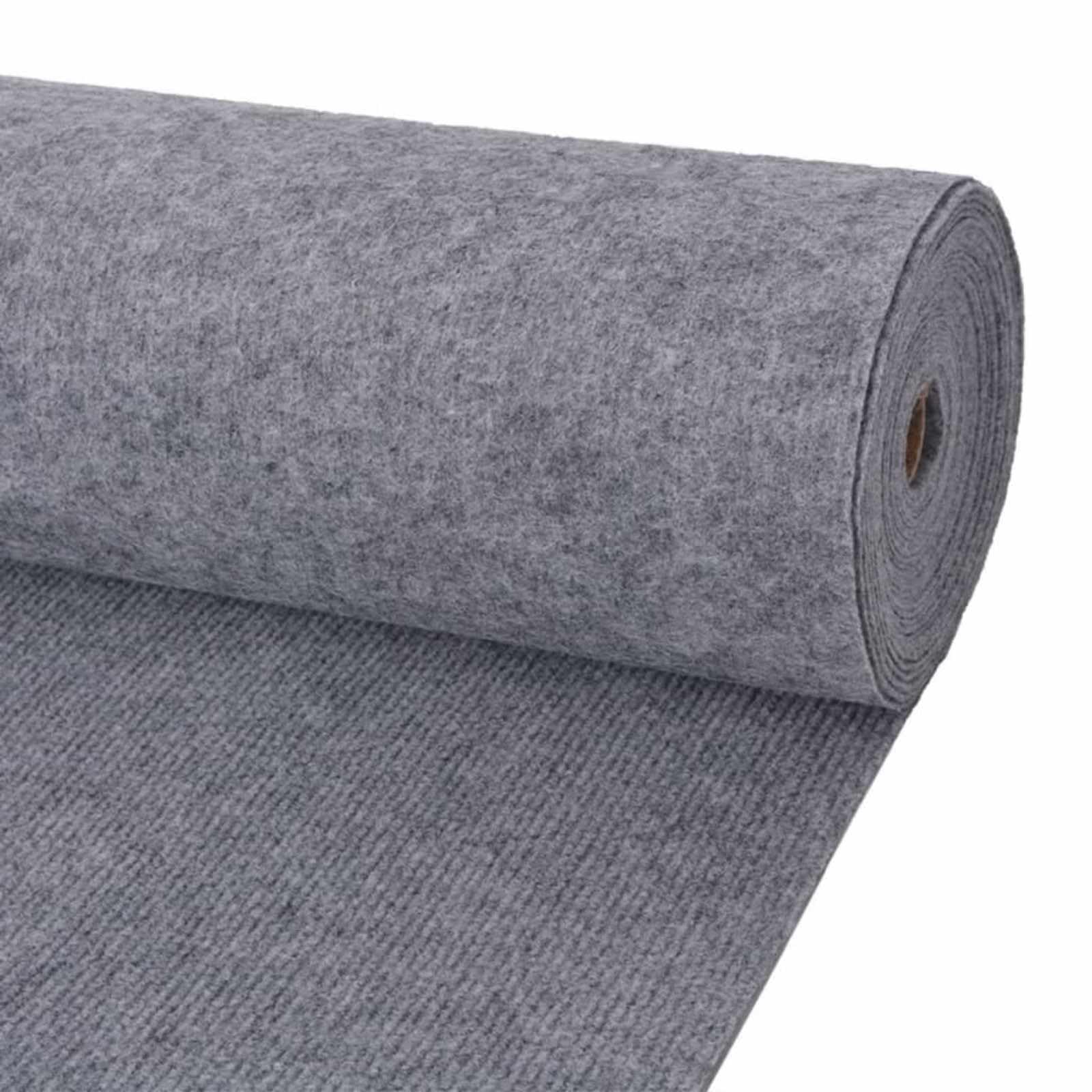 Alfombra de poliéster gris de 1,2 x 20 m para pasillo y entrada, antideslizante, para puerta de casa y balcón, terraza, resistente como alfombra atrapa la suciedad