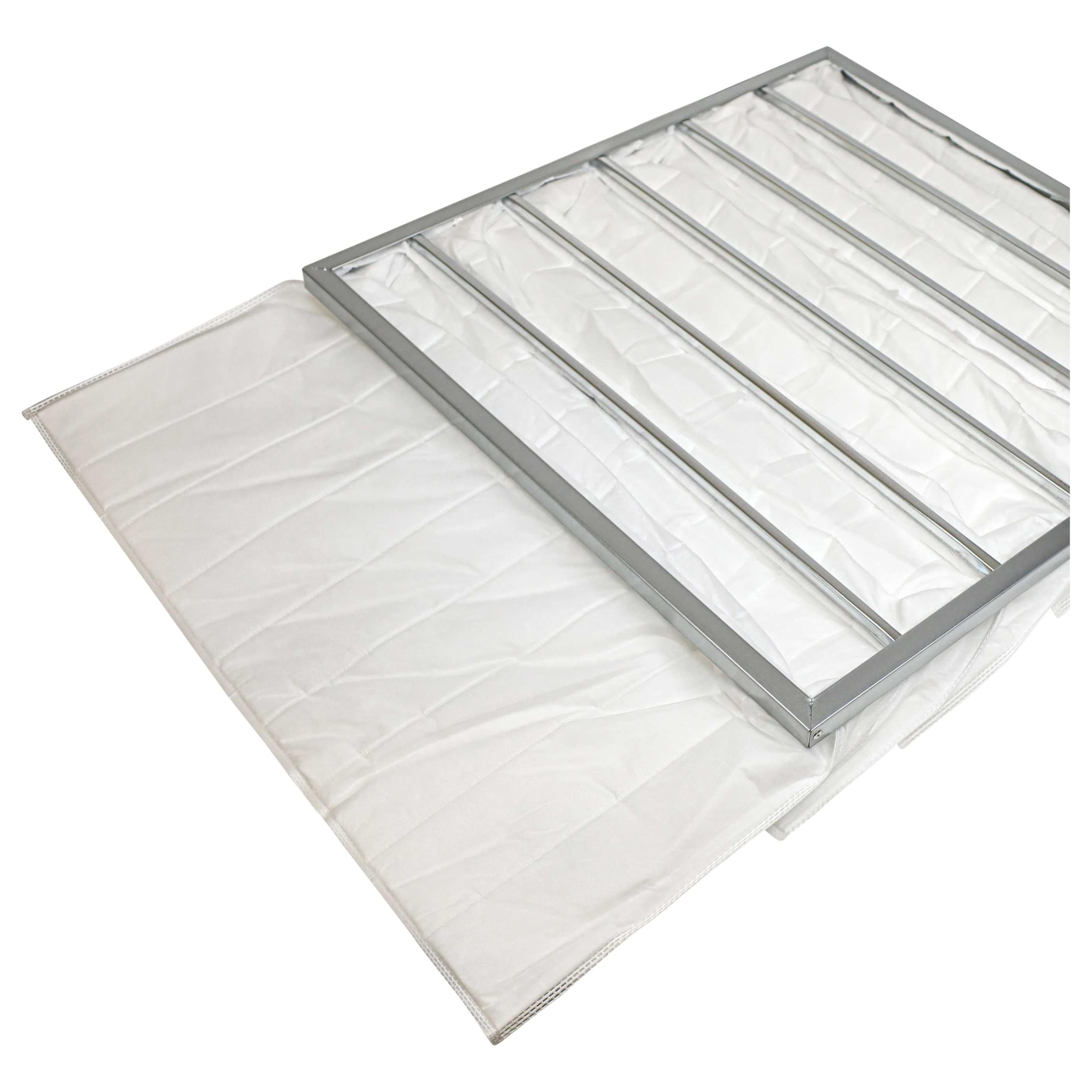 vhbw 3x Filtros de bolsa para sistemas aire acondicionado y ventilación | Filtro G4, 59,2 x 59,2 x 36 cm, blanco