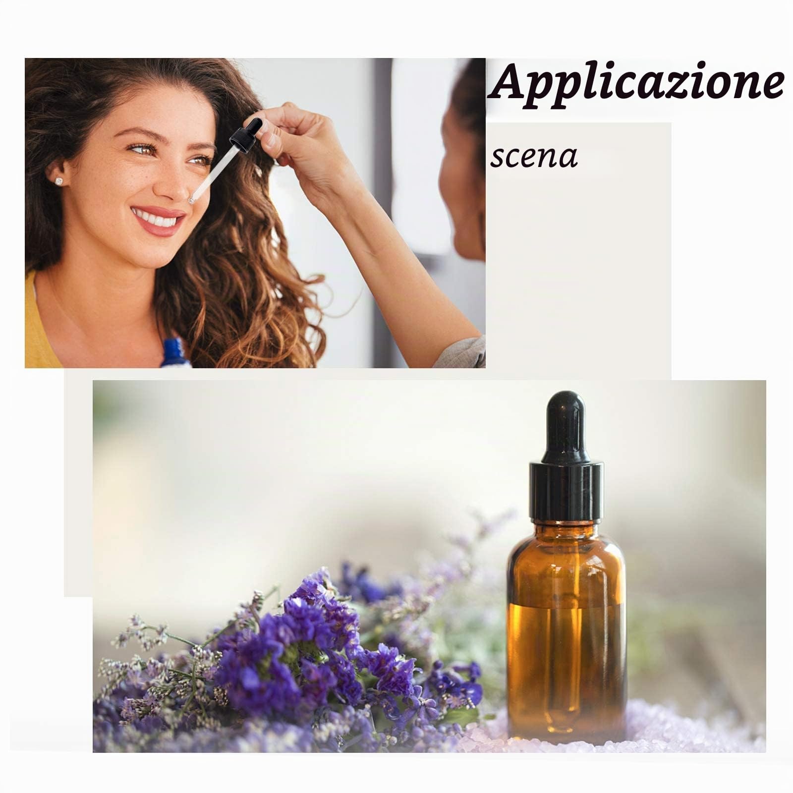 SUPERFINDINGS 24 Pz Contagocce in Vetro da 10 ml con Punta Dritta, Bulbo in Gomma e Tappo A Vite per Flaconi di Oli Essenziali