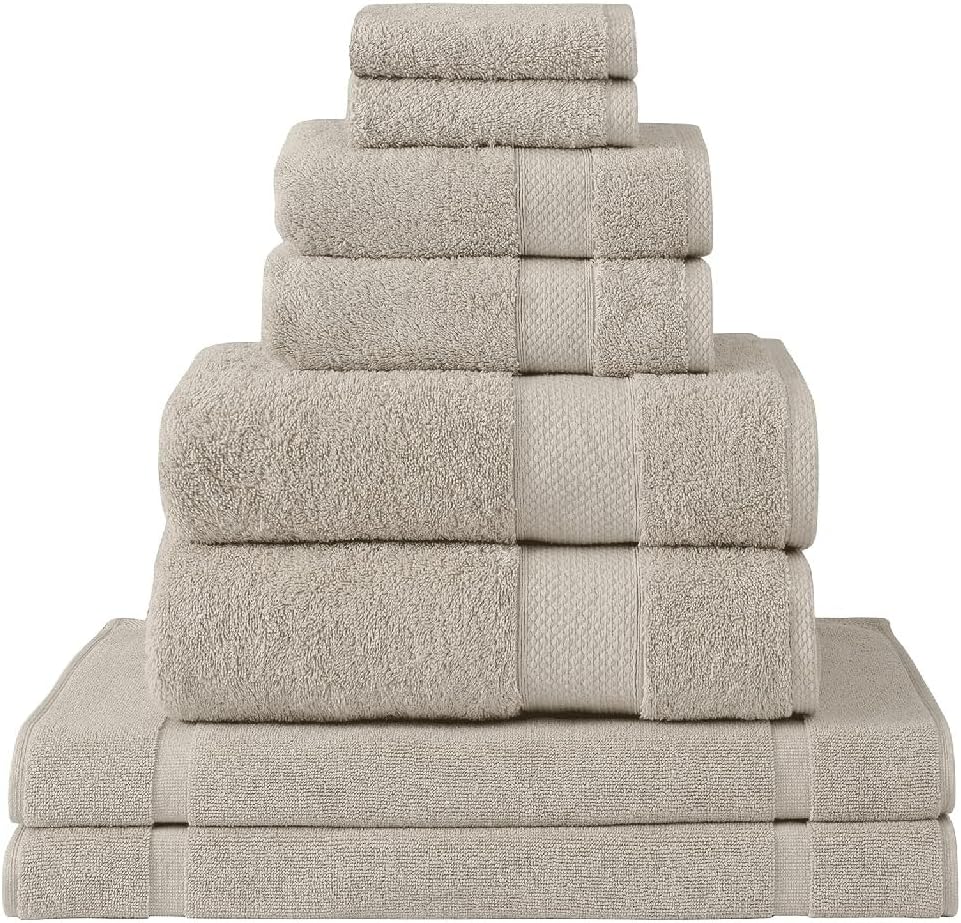 Bathroom Towel Cotton Quick Dry Bath Towel Square Towel Bath Mat Set of 8