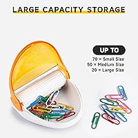 Vista 3 de Soporte magnético para clips de papel para escritorio (naranja, soporte para clips)