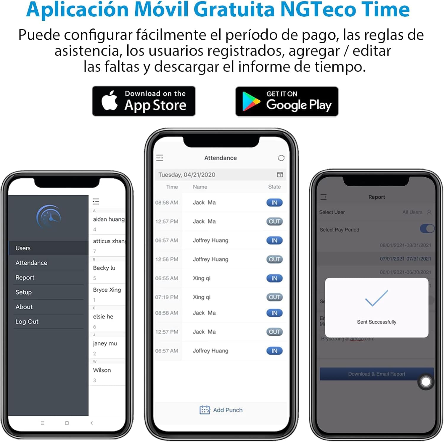 NGTeco Reloj de fichar, Control horario empleados, Máquina de Asistencia Biométrica de Huellas Dactilares WiFi en Lengua española, aplicación para iOS y Android (0 Tarifa Mensual)