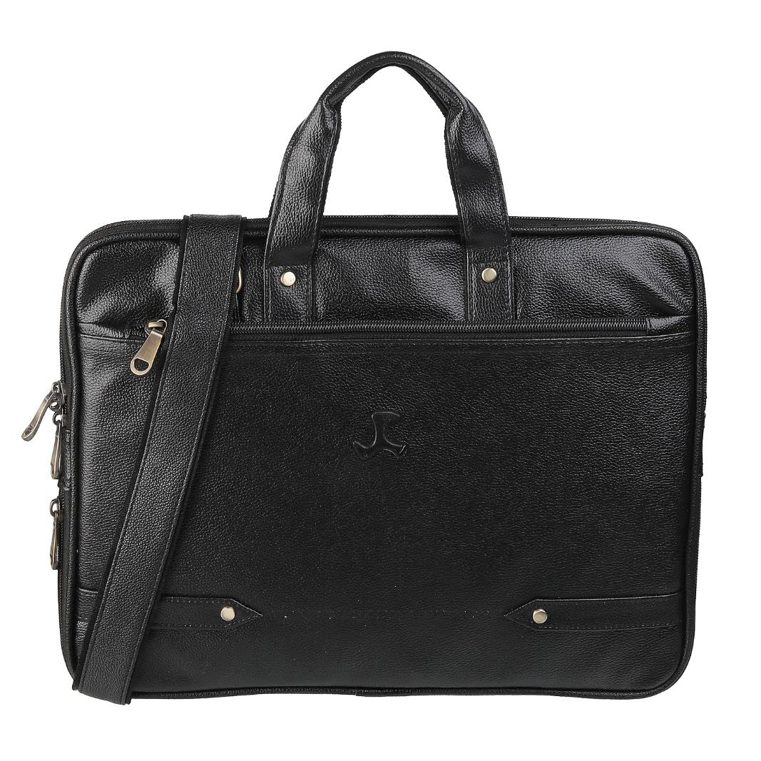 Mochi Black Faux Leather Premium Zipper Casual Laptop Bag (B0BLKSMFD8) Amazon Price History, Amazon Price Tracker