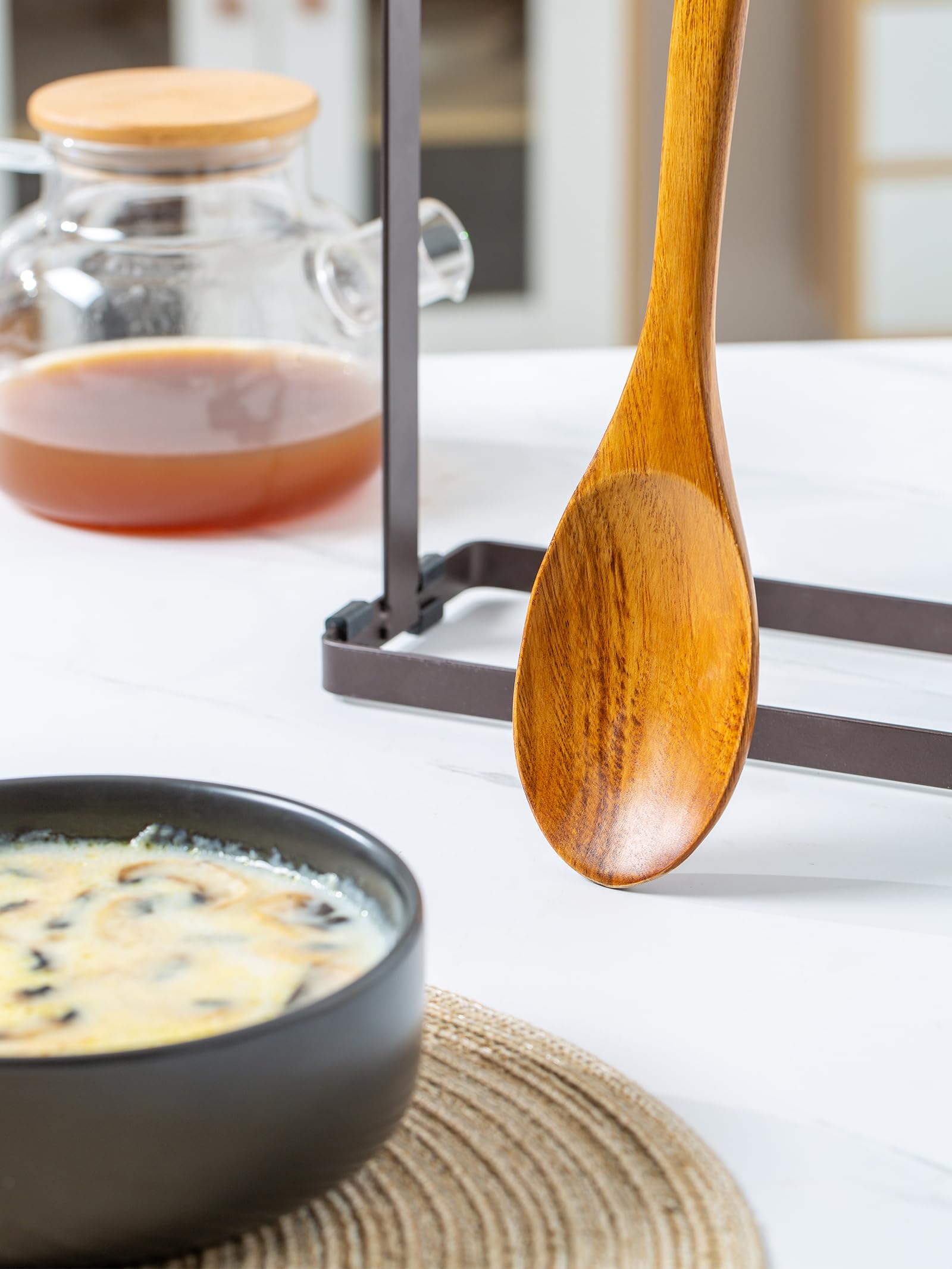 Wooden Mixing Spoon, 16.5 Inch Long Handled Wooden Spoons for Cooking And Stirring - Image 8