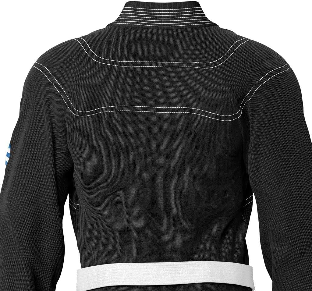 Premium Greek Black Sublimation Brazilian Pearl Weave Jiu Jitsu Gi - Built in Rash Guard - with Rash Guard Lining (BJJ GI)