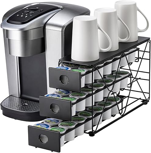 Flagship Soporte para tazas K de 3 niveles para organizador de tazas K, ahorra espacio, encimera de cocina (capacidad de 42 cápsulas)