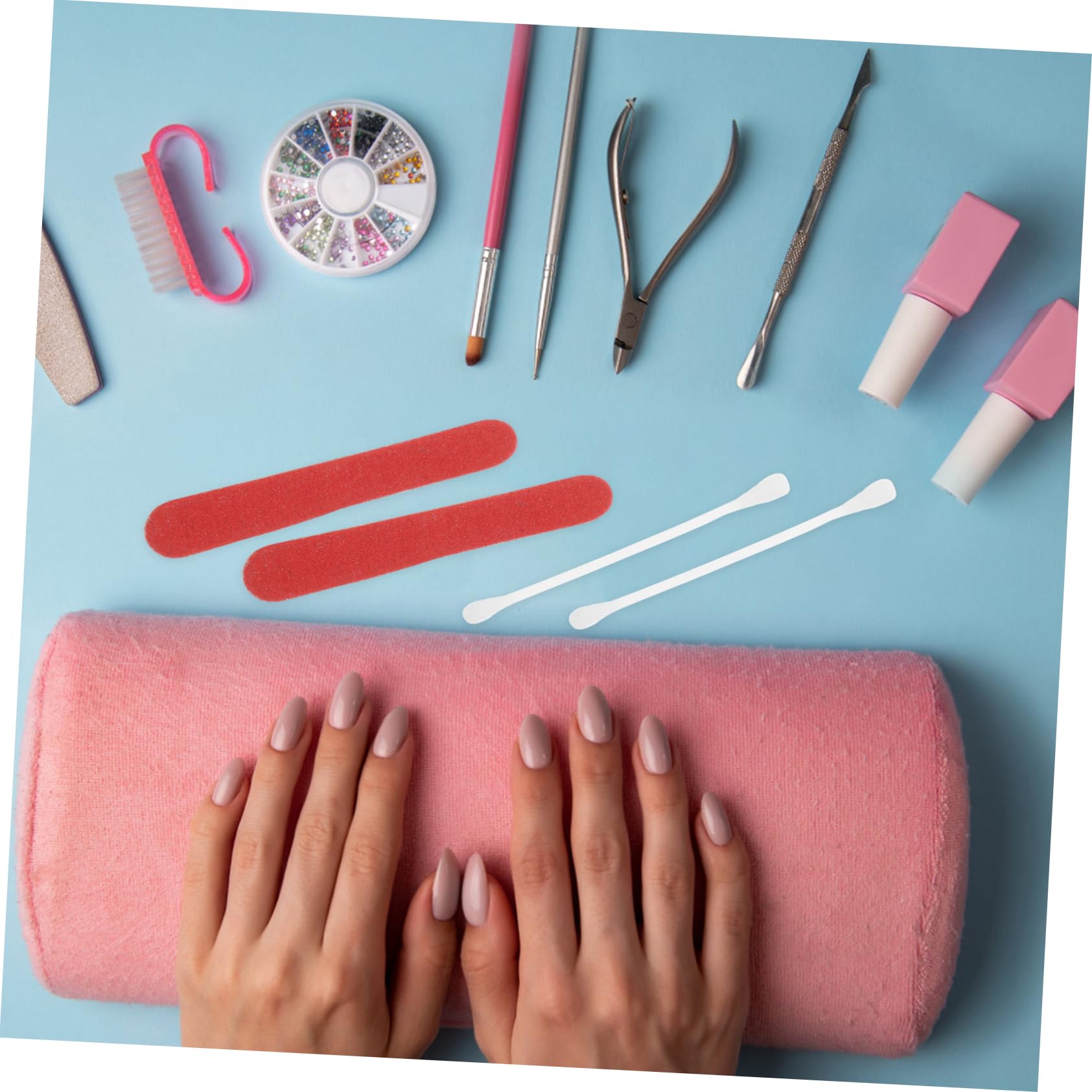 SHERCHPRY Hotel Beauty Kit 20 Disposable Face Cleaning Swabs Makeup Used Cotton Pads Soft Face Pads Nail File Set for Travel Home Use