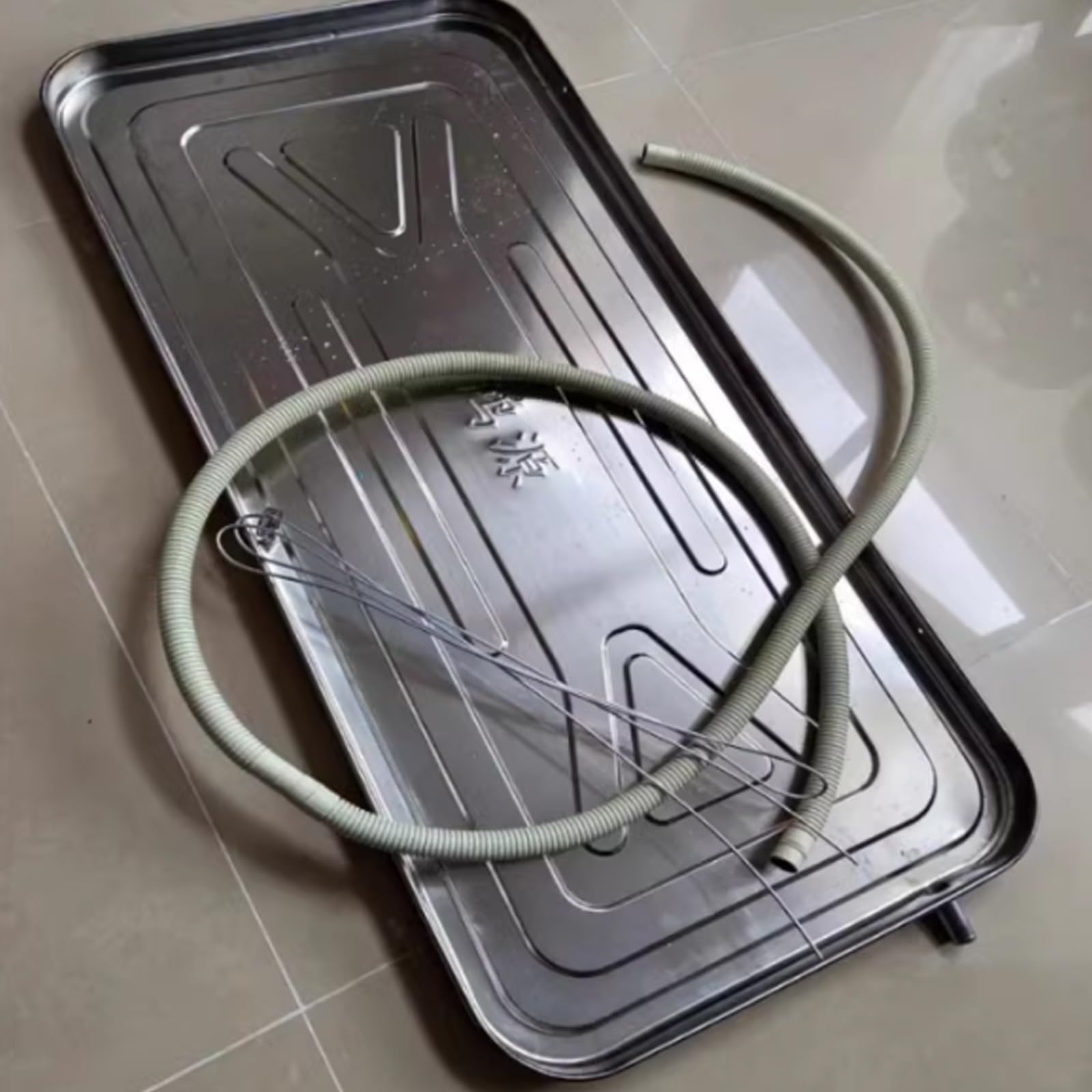 Vaschetta Raccolta Condensa unità Esterna Condizionatore, Bacinella in Acciaio Inox per unità Esterna del Condizionatore, Vaschetta di Scarico della Condensa(84x38cm(33x14.9in))