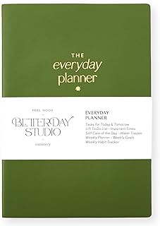 The Everyday Planner Notebook - Task Tracker, Daily & Weekly Planner, Life To Do List Notebook for Work, Productivity, Travel, A5 Notebook with Goals, Gratitude & Self Care Sections - Olive Green
