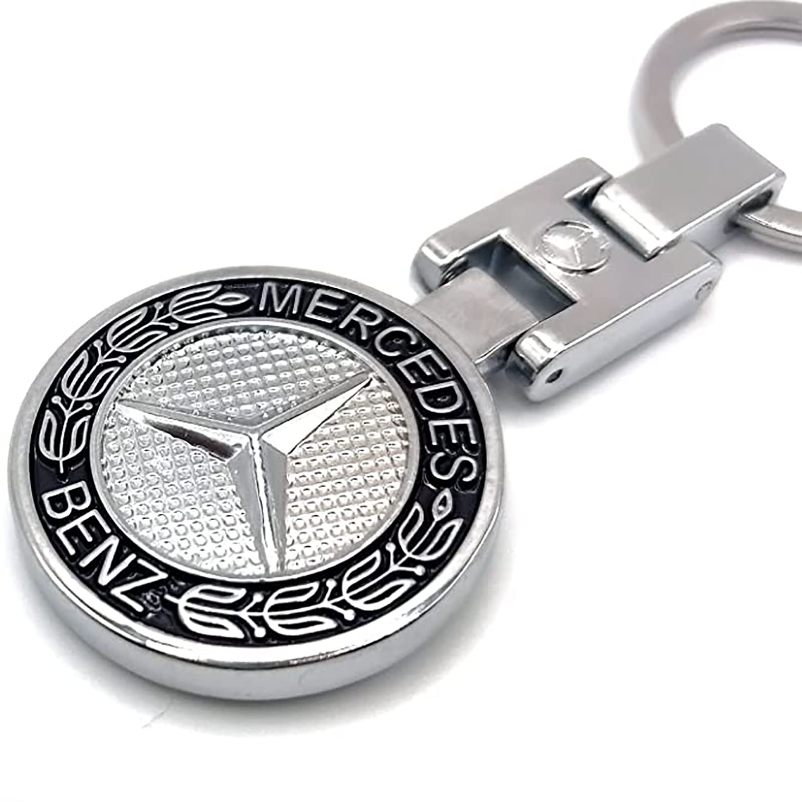 Car keychain, 3D chrome-plated metal car key ring