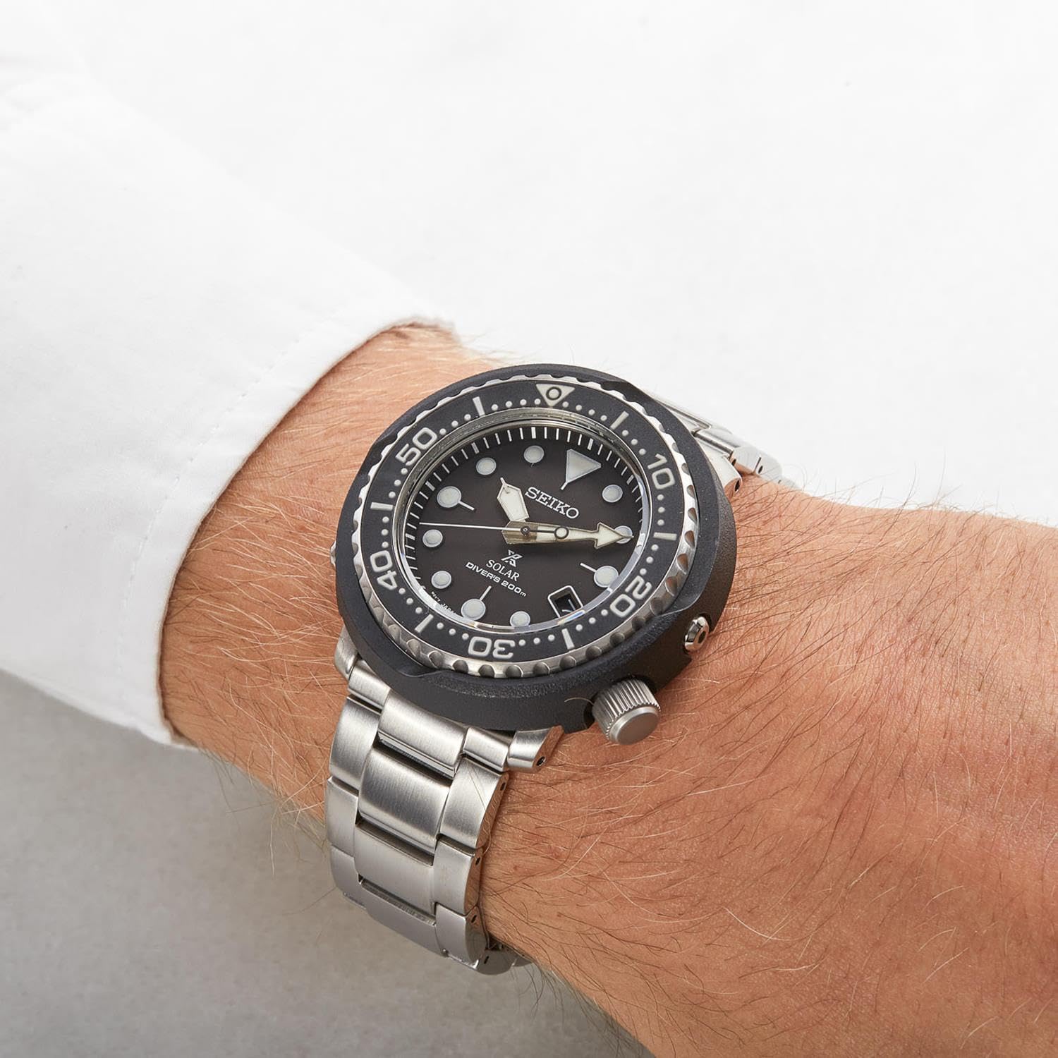 SEIKO Herren Analog Quarz Armbanduhr Solar Prospex Diver