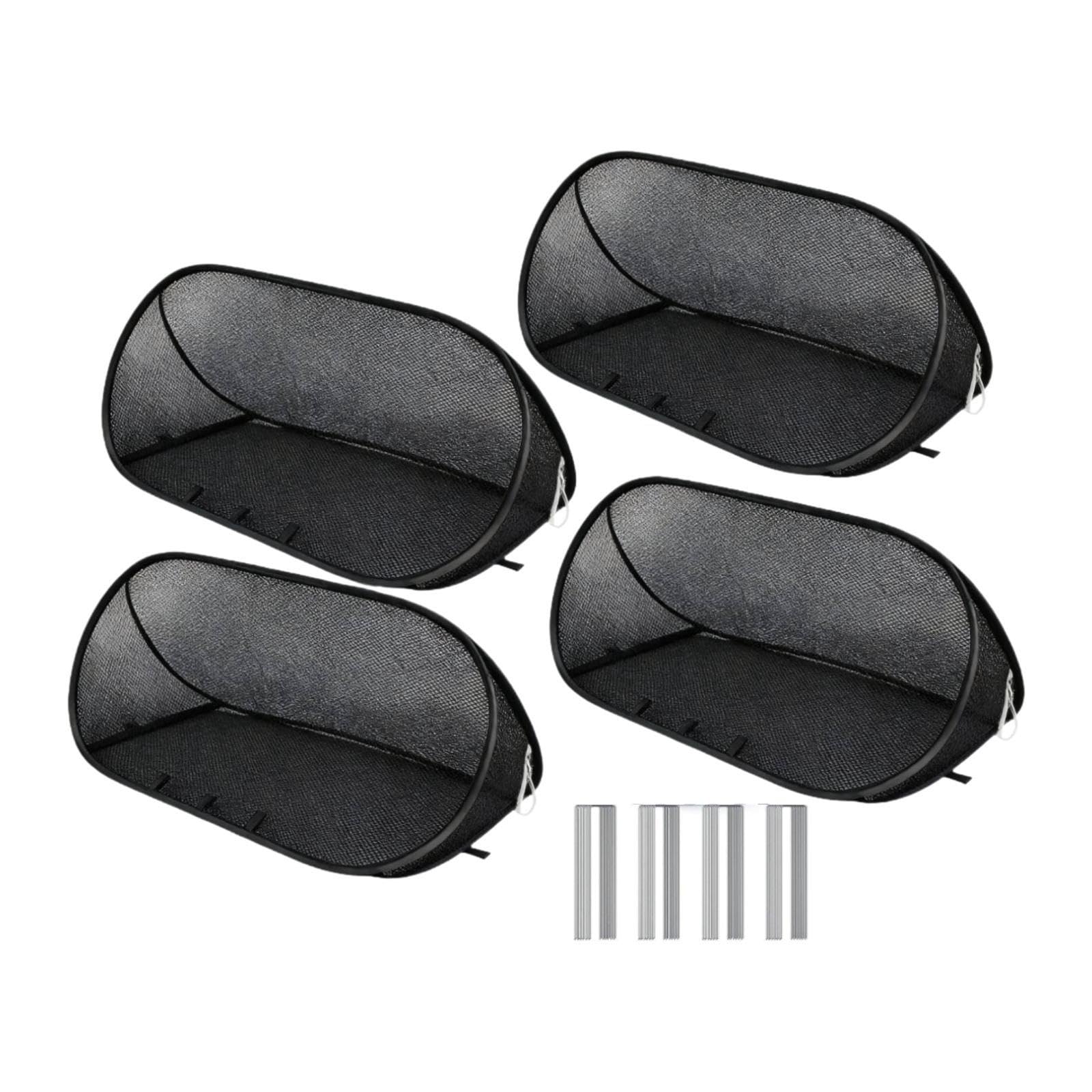 4 Piezas Plant Cover Tent para Barrera contra Aves Tela de Malla Transpirable Reutilizable con Función de Protección Vegetal Adecuada para Jardines Pa, Negro
