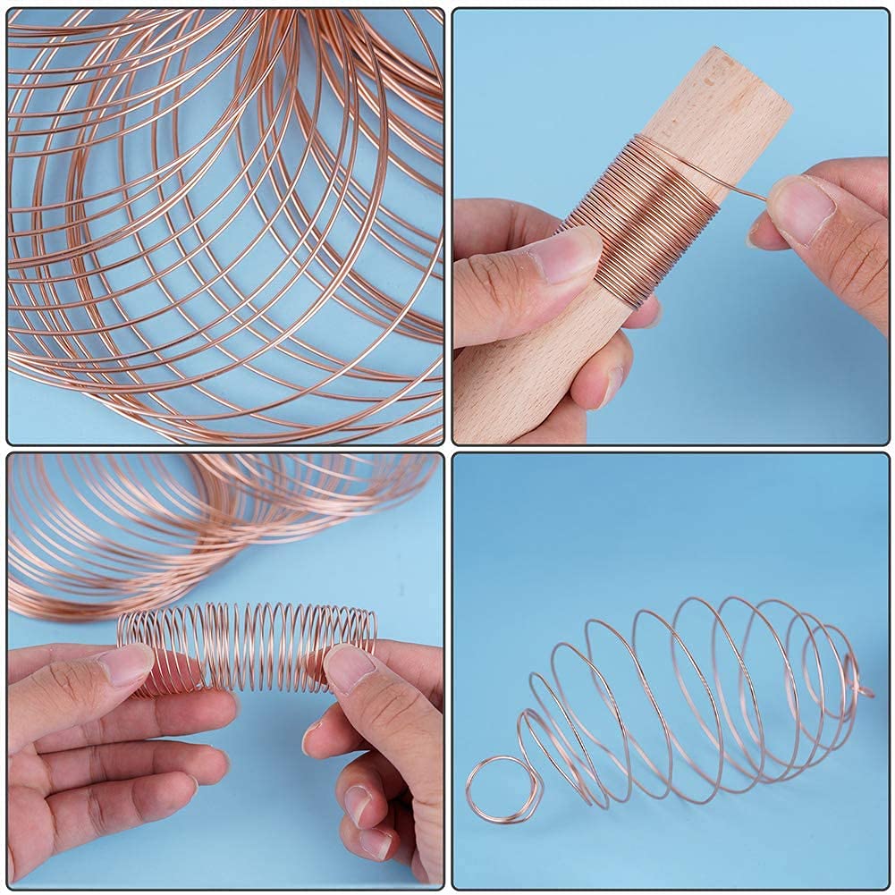 Alambre de cobre sólido para manualidades y joyería, alambre de cobre sin chapado (1 kg 0,5 mm)