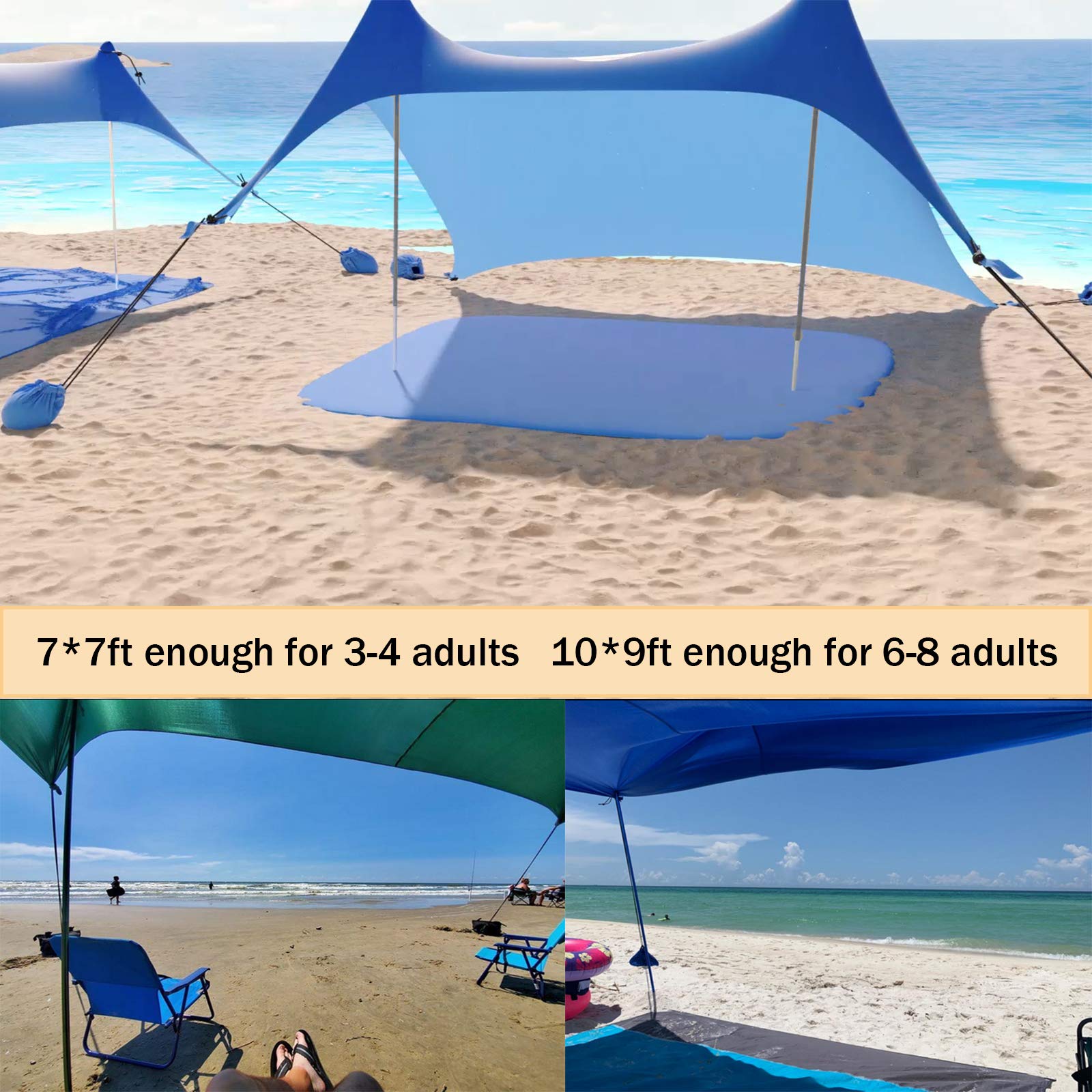 Beach Shade with 2 Aluminum Poles 