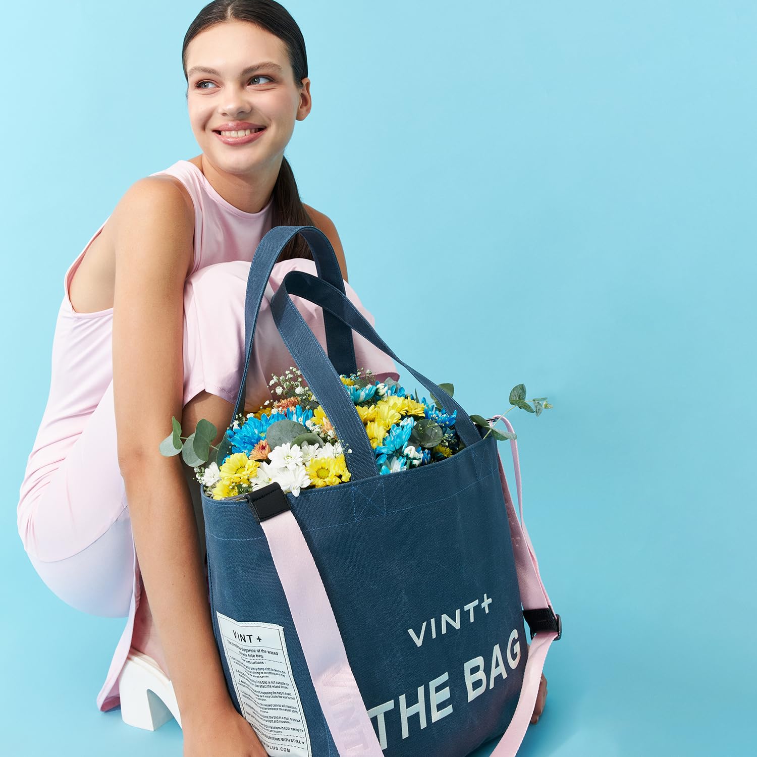 VINT+ Canvas Bag Damen Handtasche – Moderne Schultertasche mit wählbarem Tragegurt – Casual Shopper Tasche ideal für Arbeit, Uni, Schule oder Reise | Wasserabweisend, 100% Baumwolle