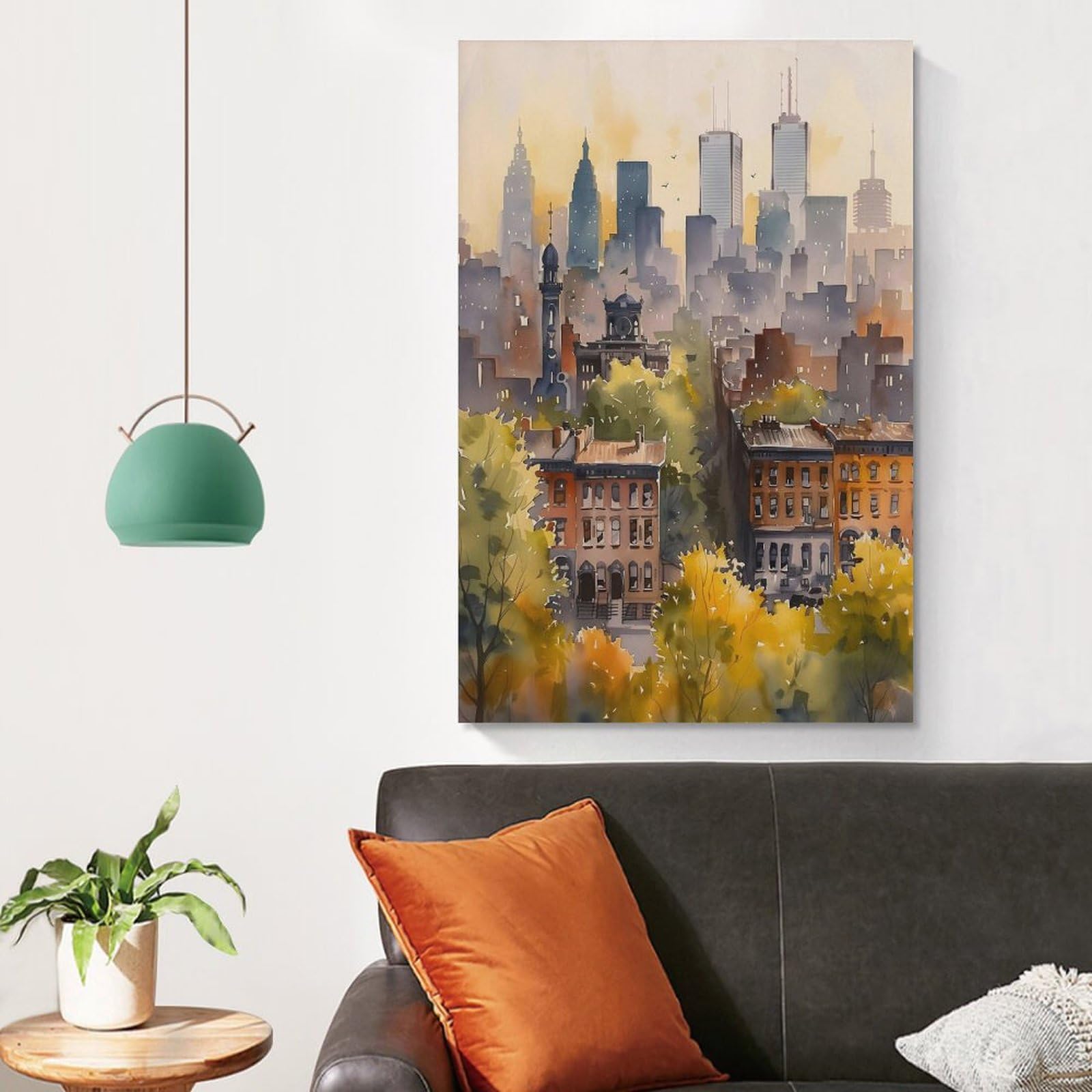 Toronto Aquarellgemälde CN Tower Ontario City Skyline Poster Kanada, Wandkunst, Reisegeschenk, Einweihungsgeschenk, Geburtstag, ungerahmt 60 x 90 cm