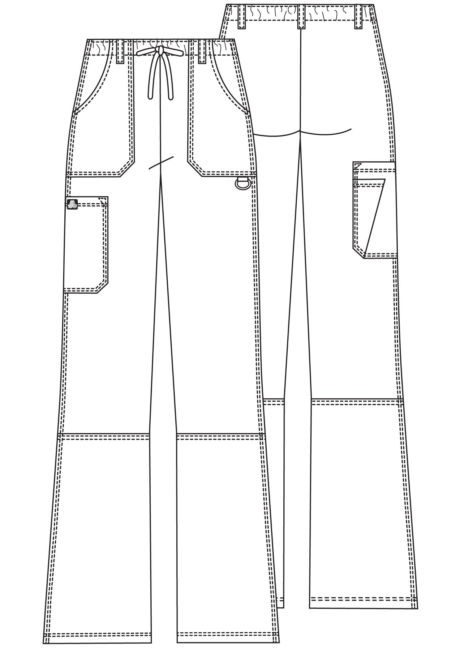 Adar Universal Damen Pflegebekleidung - Gerade Hose mit Kordelzug