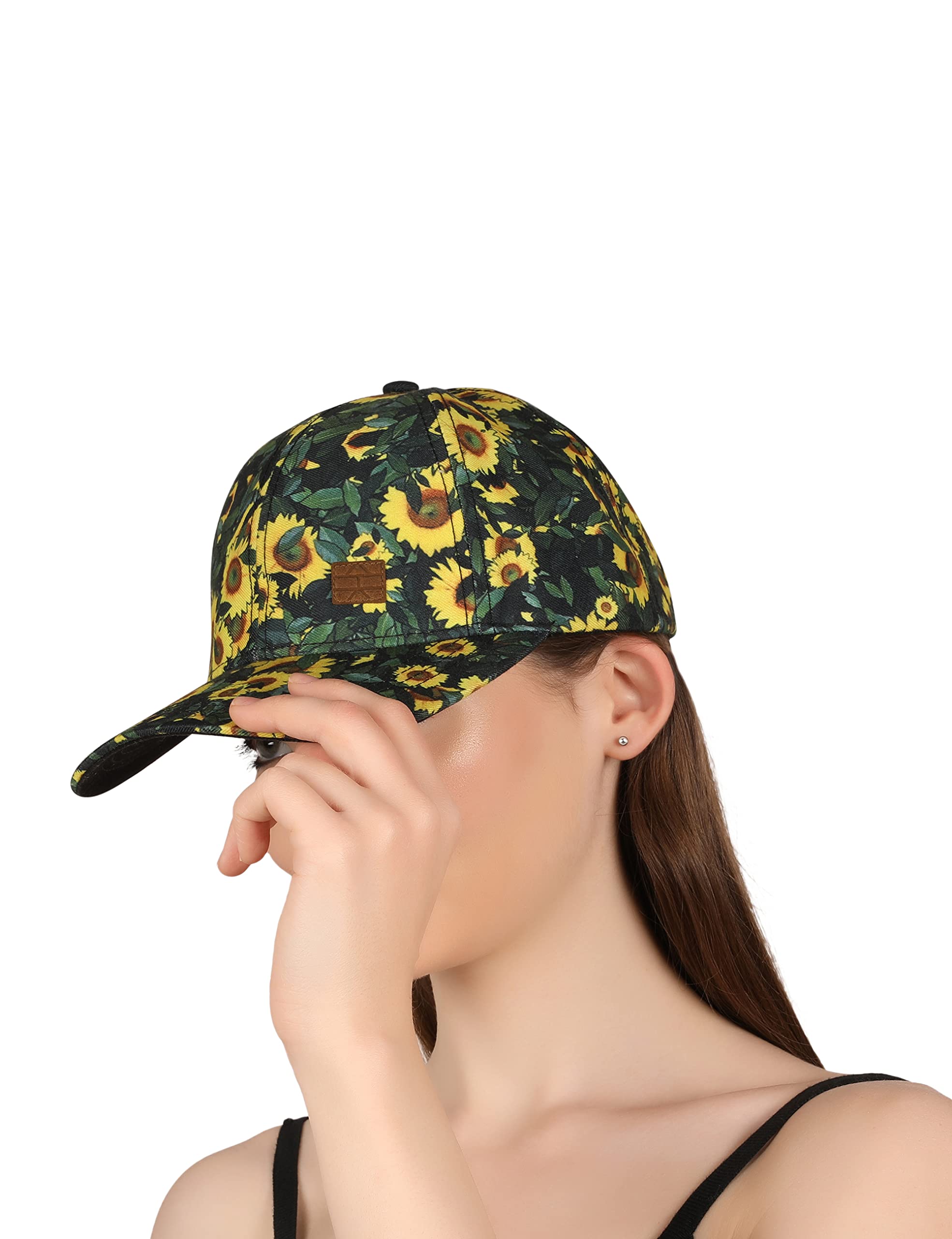 teknik Women Printed Baseball Cap with Adjustable Strap Metal Buckle