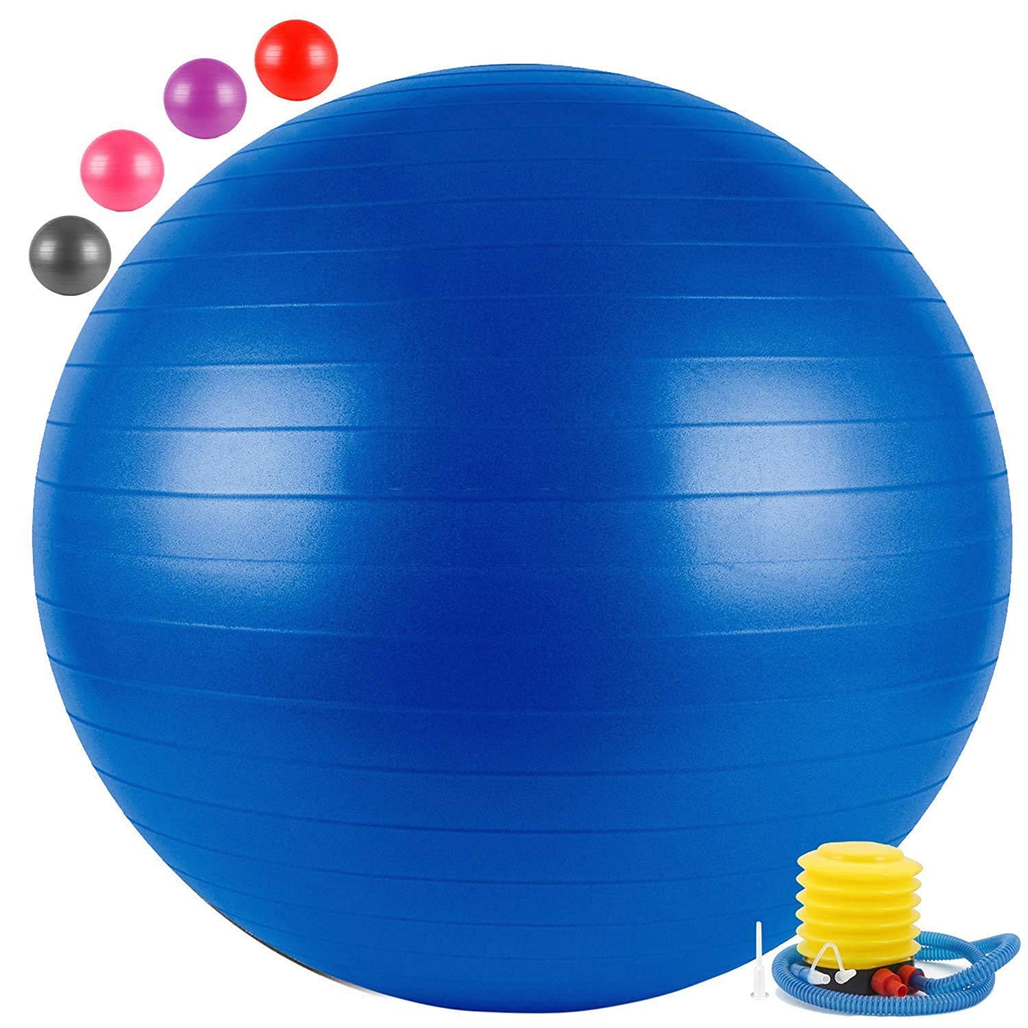 SONANI PVC Gym Ball with Pump, Size Medium, (Multicolour)