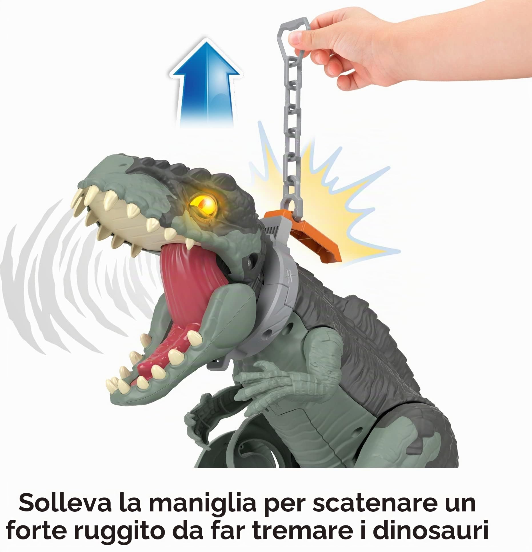 Fisher-Price, Imaginext, Jurassic World Mega Dino Calpesta e Ruggisci, Giocattolo per Bambini 3+ Anni, GWT22