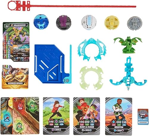 Miniatura 2 de Bakugan - Juego de figuras de acción con base azul, ventri de ataque especial, Dragonoide de ataque especial, moretón de titanio, trox de titanio,