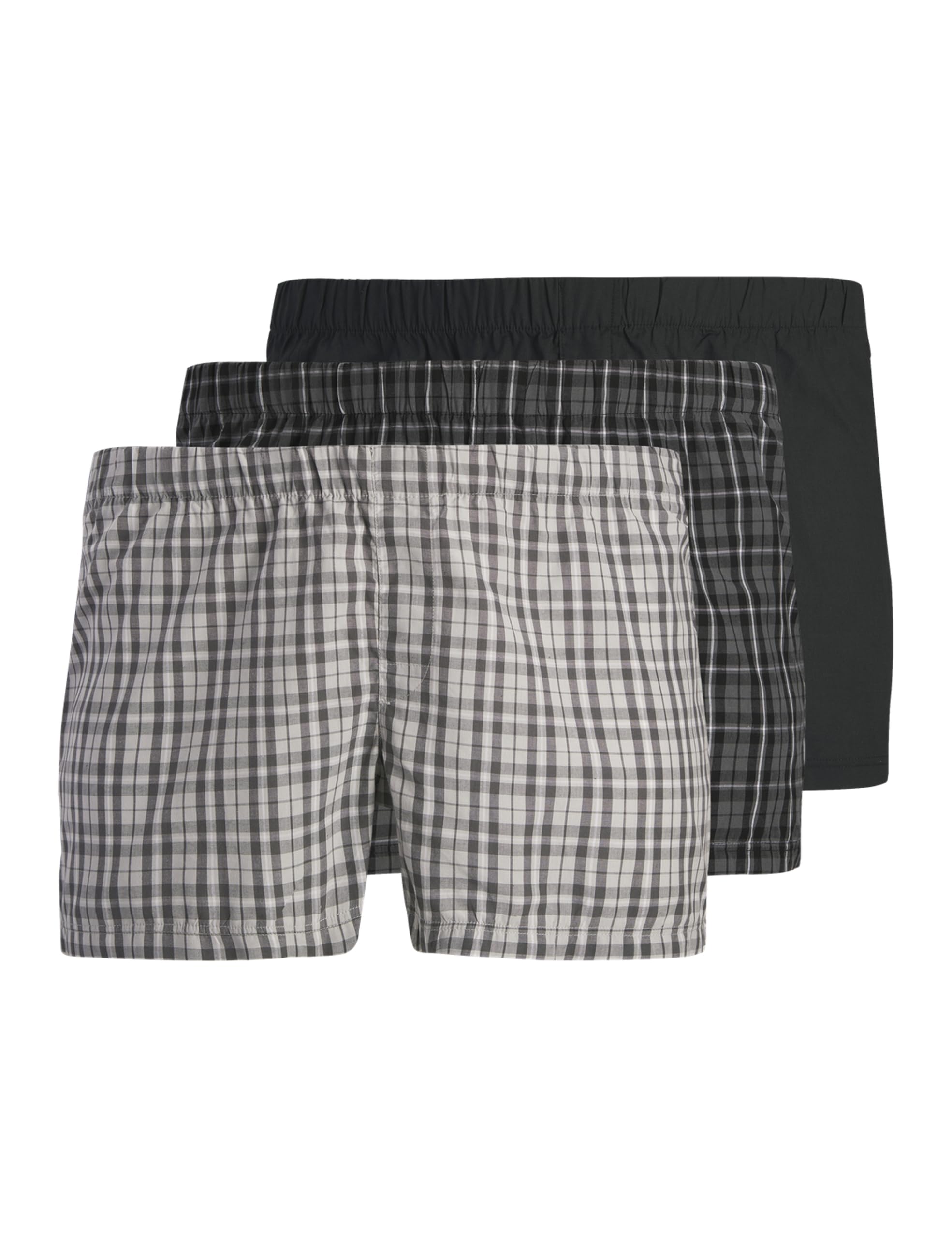 JACK & JONES Men's Jacmilano Woven Boxers 3 Pack Pls Sn, black, 5XL