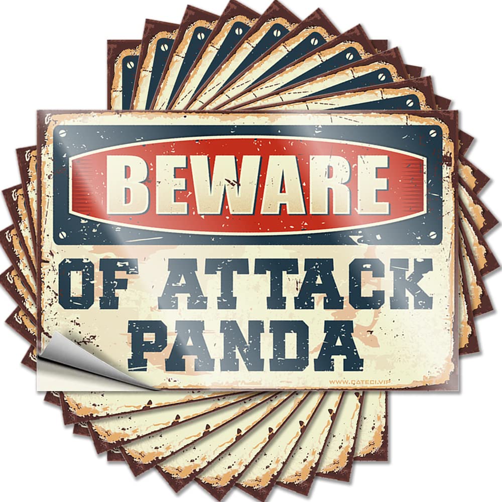 Holiday Laptop Decals | Beware of Attack Panda Plastic for Things Decor(6X9CM)