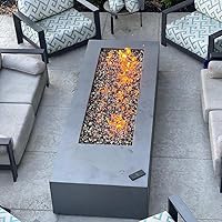 Vista 3 de HPC - Quemador rectangular de acero inoxidable para fogata (FRSR-36 x 18-NG), 36 x 18 pulgadas, gas natural