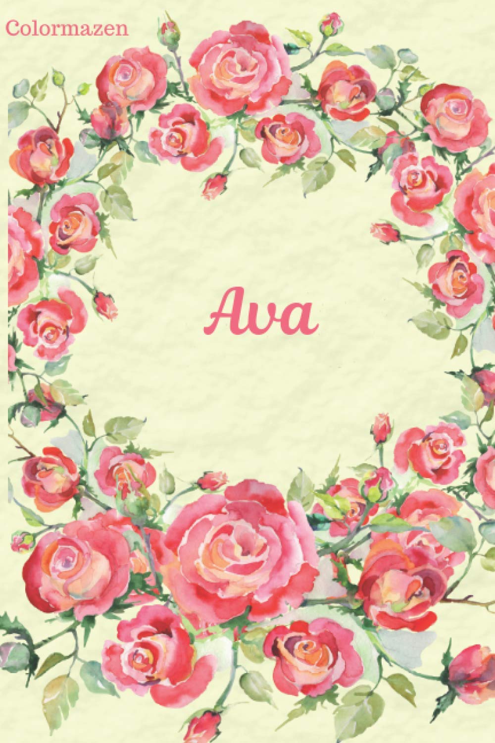 Ava: Red Rose Personalised Notebook (Small)