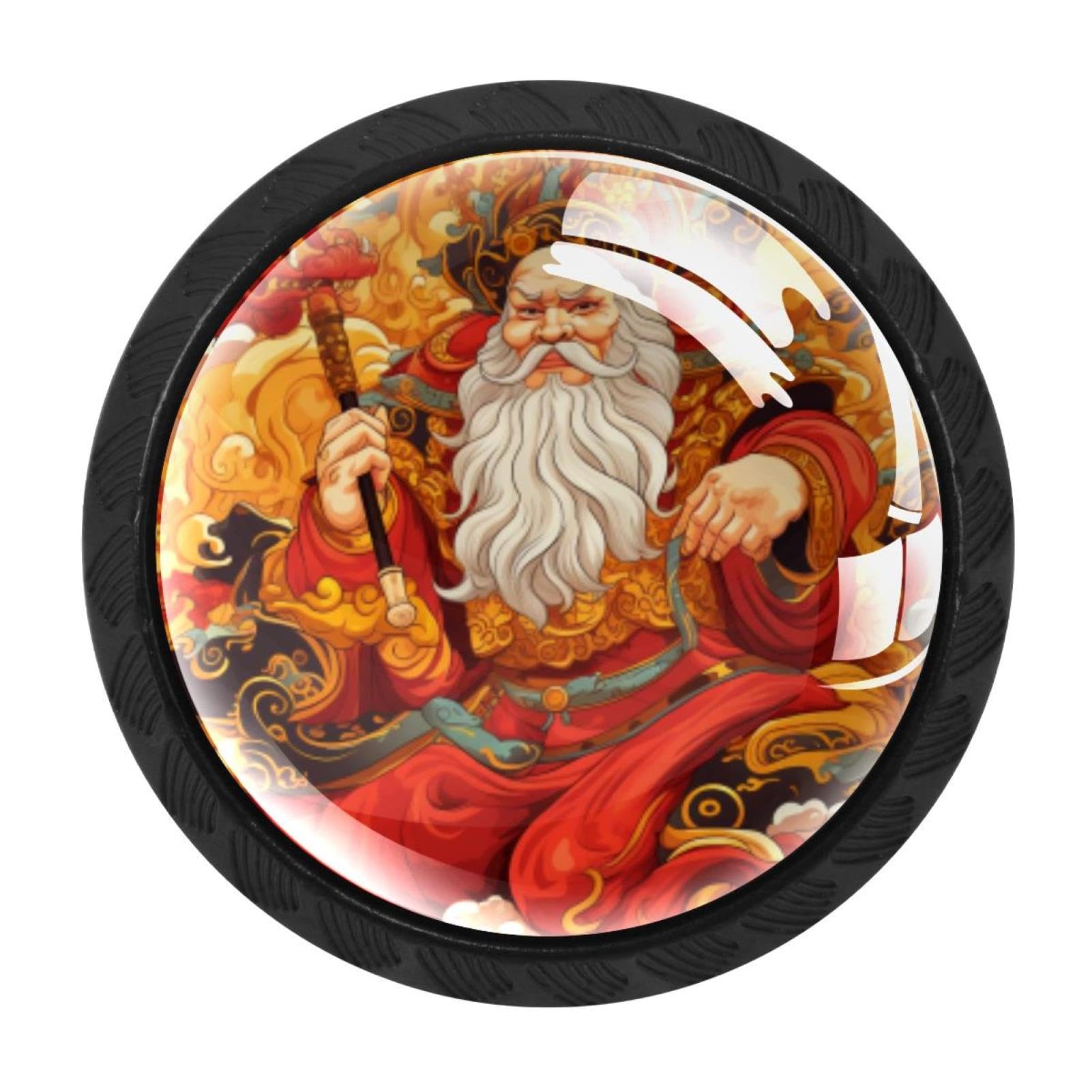 CHENZZZZ 4 Pieces Dresser Knobs the God of Wealth Drawer knobs Cabinet Knobs Pull Handles for Home Kitchen Office