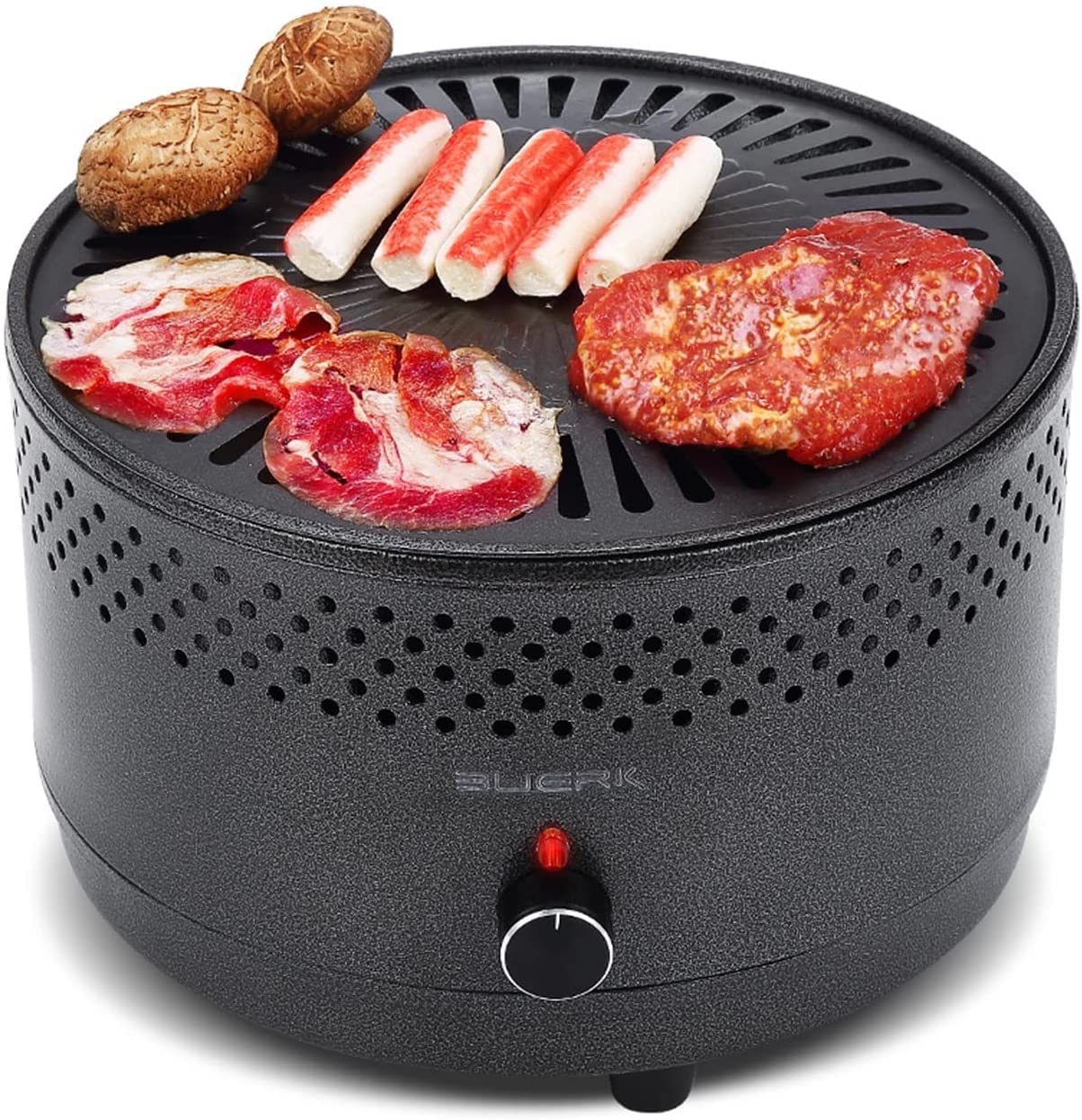 Koreaanse BBQ Grill – 35cm Rvs, Rookloos, 2-in-1 Met Grillpan En Rooster, Draagbaar