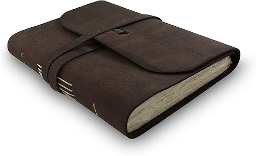 Miniatura 2 de Everest Explorer diario con papel hecho a mano lokta y piel de búfalo de agua. Fabricado en Nepal. (6.75x 8.75inch) por Kathmandu Valley Co.