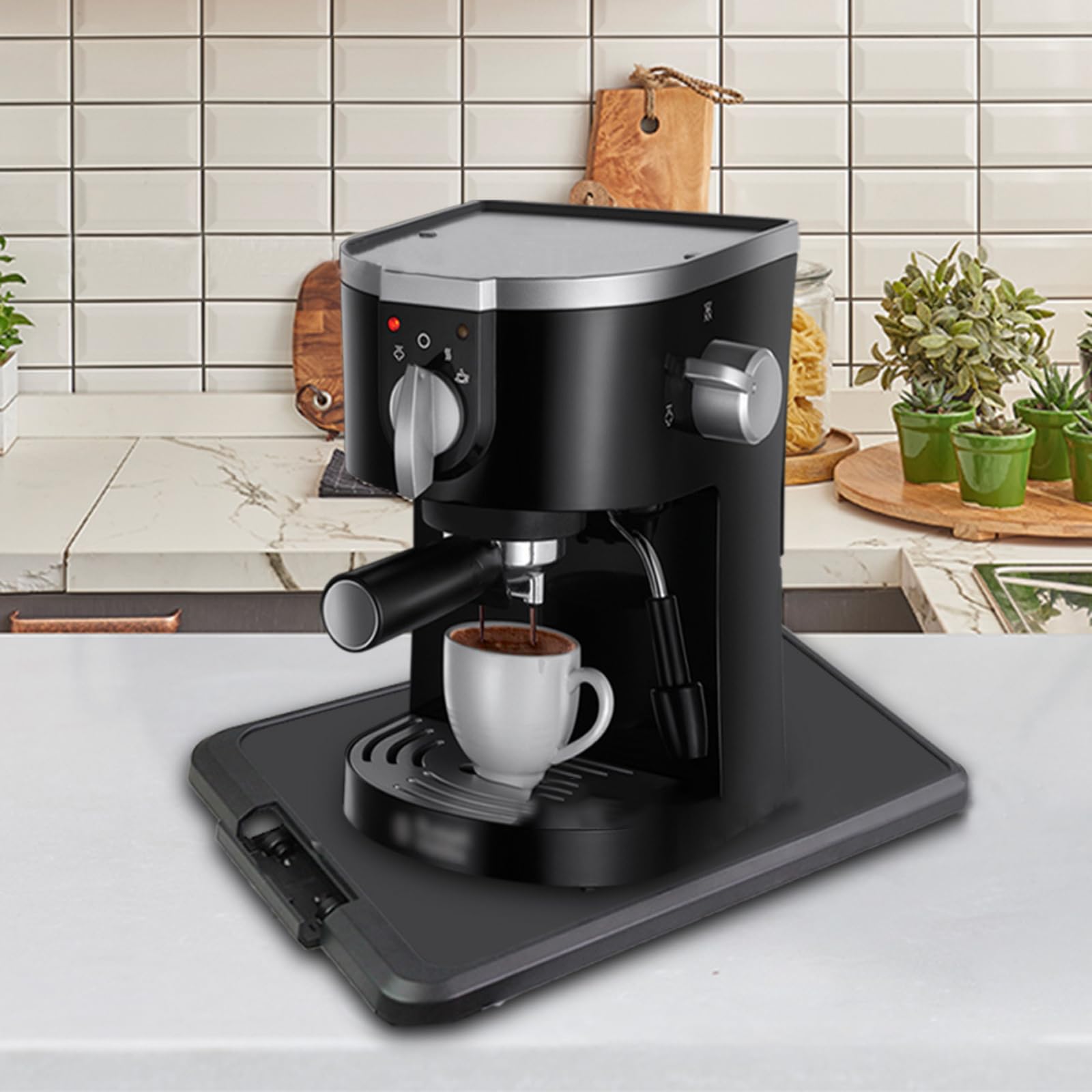 Schiebewanne für Kaffeemaschine, Küchengeräte, Schublade, Organizer für Toaster, Arbeitsplatte, praktischer Schieberkorb für einfachen Zugriff, halten Sie Ihre Küche ordentlich und ordentlich