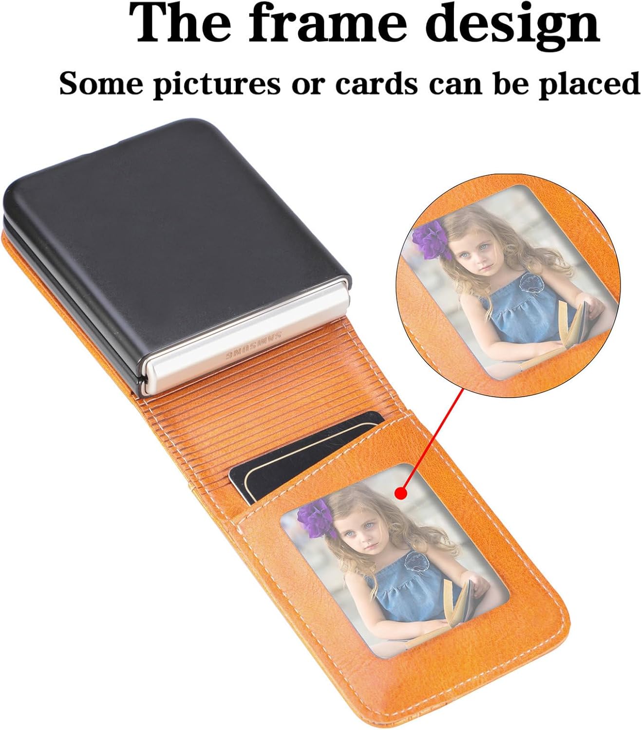 Case for Samsung Z Flip 6 Luxury Card Holder Leather Wallet Photo Frame Business Cover(for Samsung Z Flip 6/Brown)