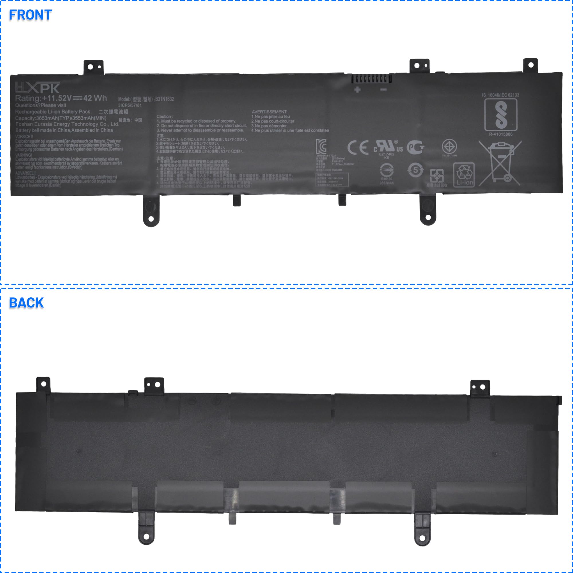 Batterie De Remplacement Neuve ASUS B31N1632 Pour Vivobook 14 X405UQ, X405UA, X405UR