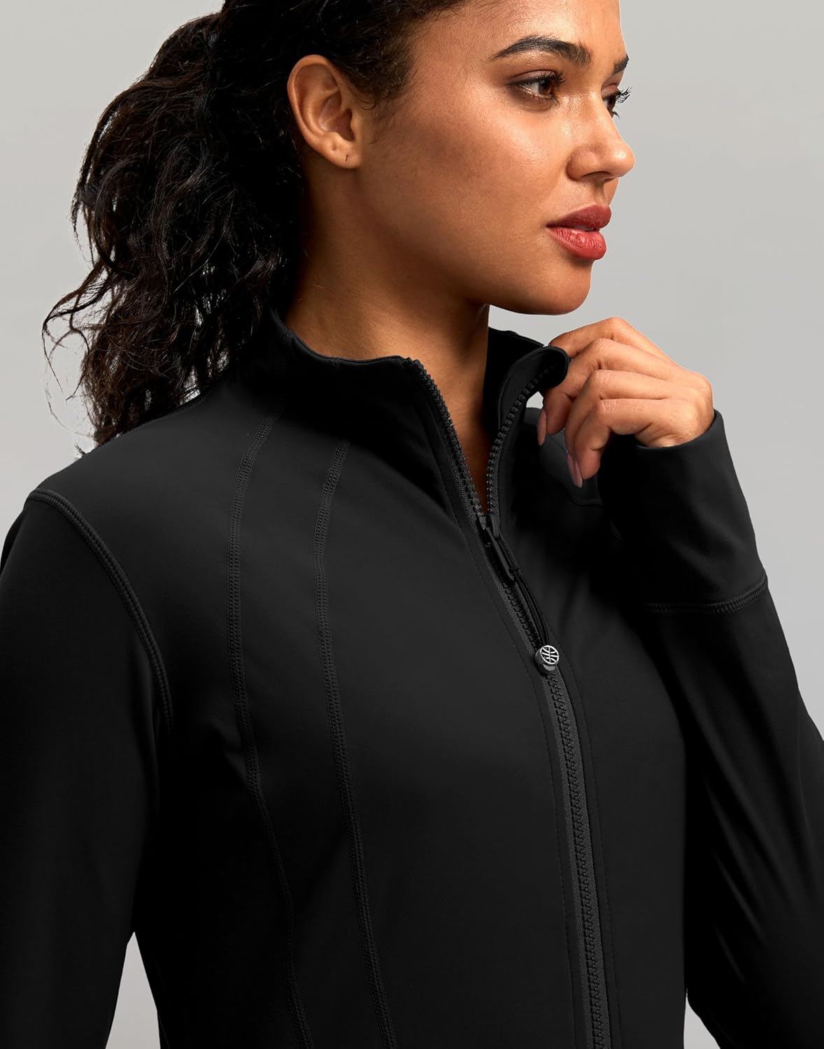 Women's Workout Jackets with 4 Pockets Zip Up Slim Fit Soft Fall Jacket for Yoga Running Athletic - Image 5
