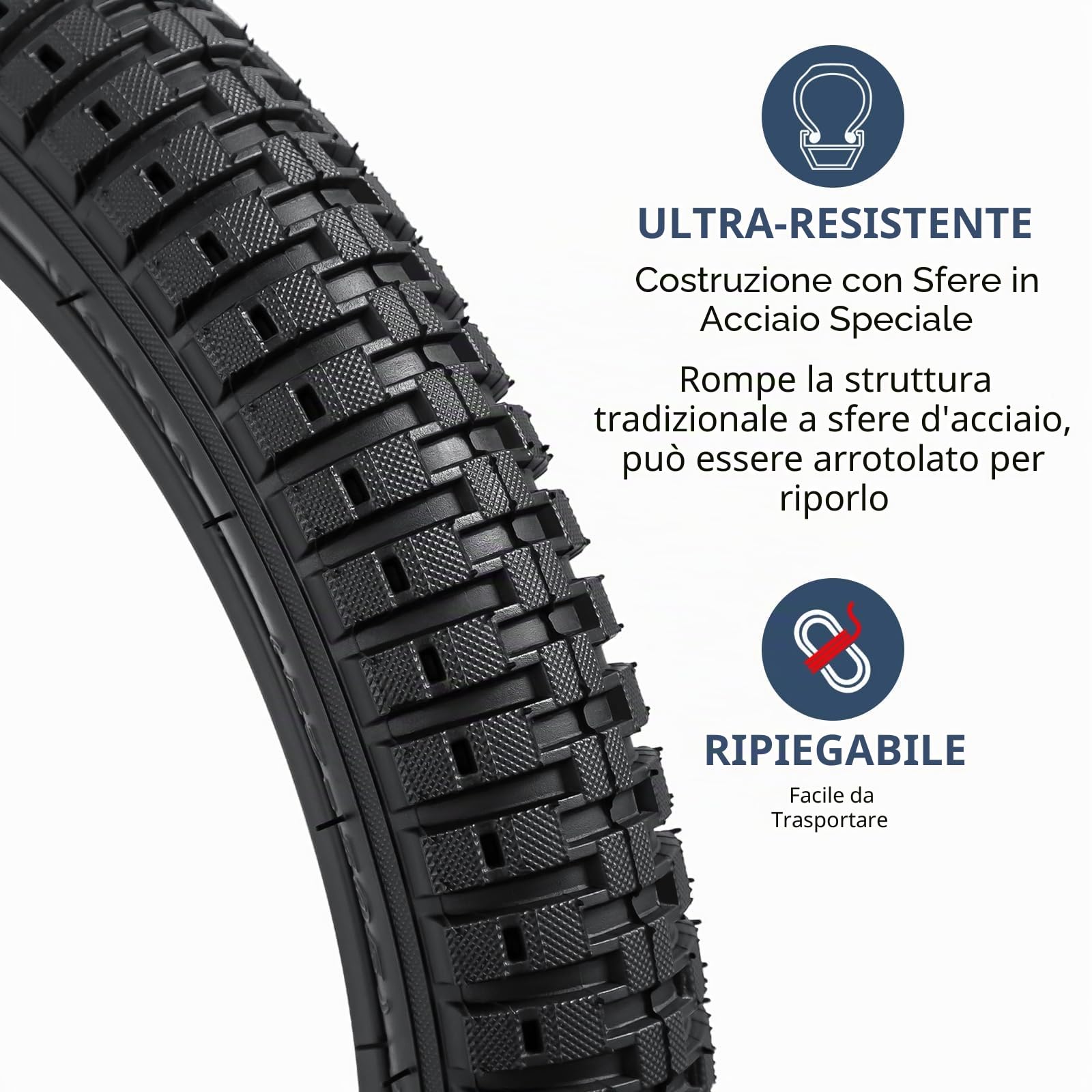 YunSCM 2Pcs Pieghevole 18 pollici pneumatici 18x2.125 ETRTO 57-355 e 2Pcs 18 pollici Camera d'aria AV32mm valvola Schrader, compatibile Bicicletta 18x2.10 18x2.125 18x2.25 Copertoni e Camera d'aria