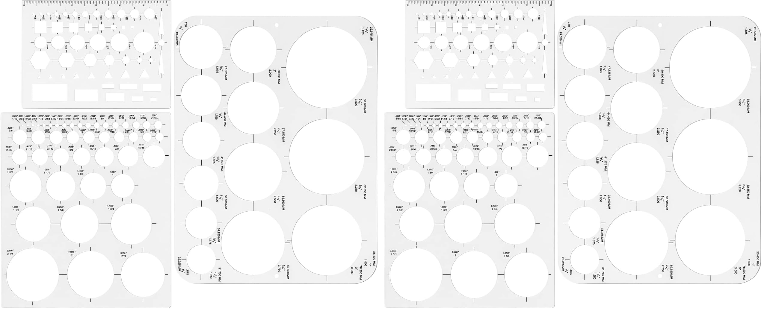 Tamaki Circle Template Circle Round Stencil Templates for Drafting for Office and School Building Formwork Drawings Templates, Large and Small Size, 6 Pack