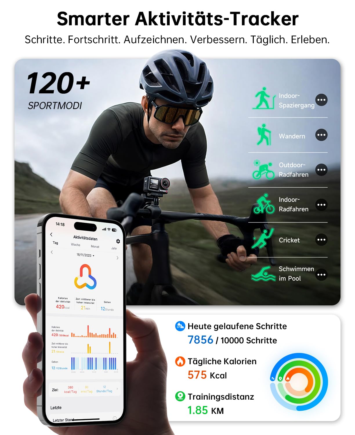 Gydom Smartwatch Herren mit Telefonfunktion 1.85" HD 2 Armbänder Fitnessuhr Fitness Tracker Herzfrequenz/SpO2/Schlafmonitor/IP68 Wasserdicht Sportuhr Schrittzähler Uhr für Samsung Android iOS Schwarz