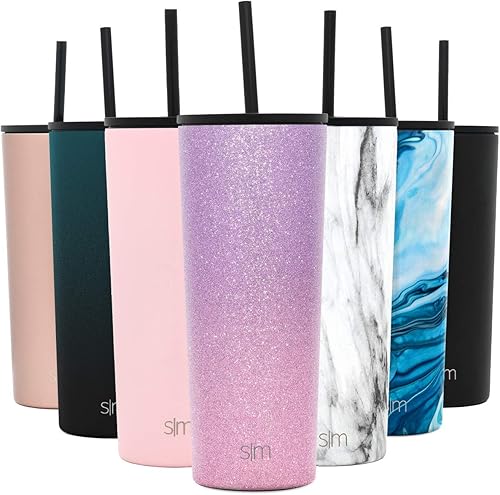 Miniatura 8 de Simple Modern - Vaso con aislamiento, tapa y pajilla, para café helado, botella de agua reutilizable de acero inoxidable, regalo unisex, colección