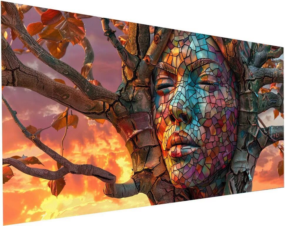 Diamond Painting xxl Arbre 55x110 cm : kit complet peinture diamant femme 5D