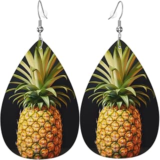 pineapple Painting Print Lightweight Women Teardrop Dangle Earrings Fashion Festival Accessory Jewelry Wear