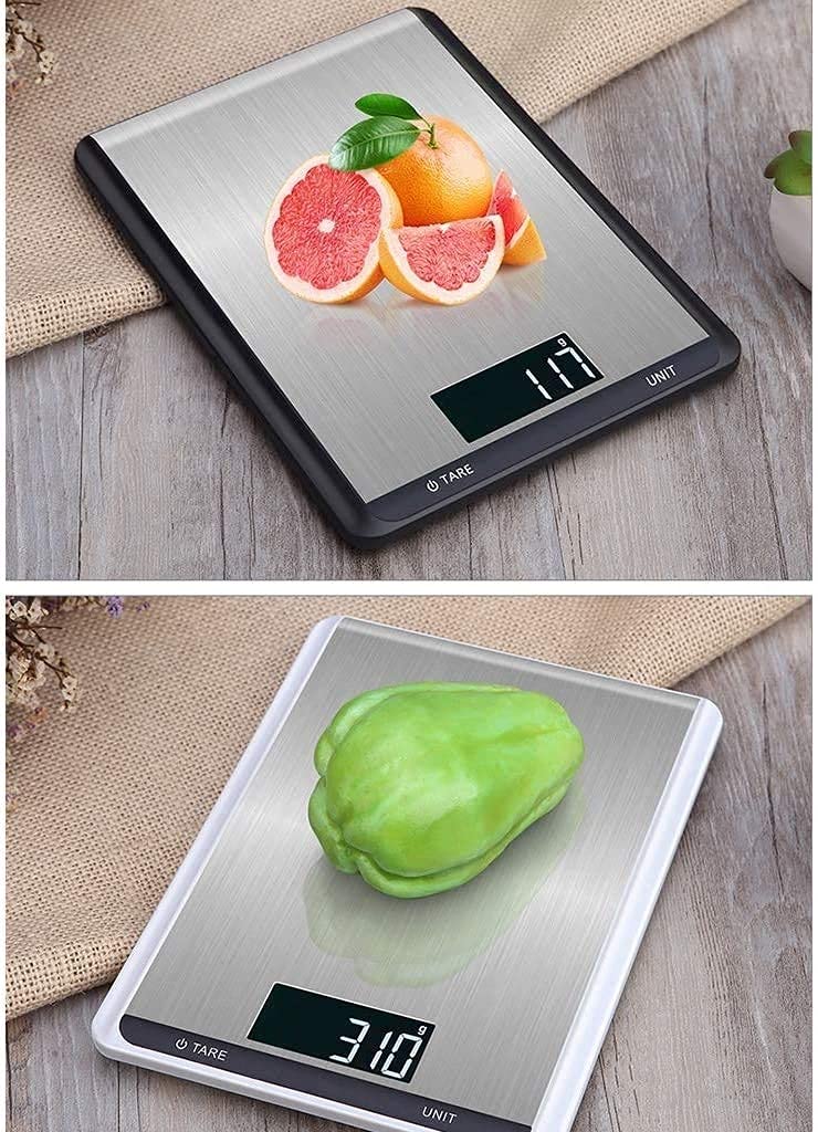 Wagi elektroniczne Precyzyjne wagi kuchenne z metalu, stali nierdzewnej, waga do kawy, wyświetlacz cyfrowy, czarny - 5 kg/1 g (czarny 10 kg/1 g)