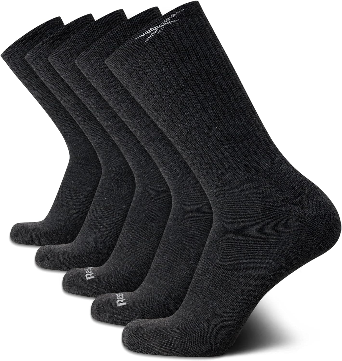 Reebok Men's Crew Socks - 5 Pack Stretch Performance Cushioned High Crew Socks - Arch Support Athletic Socks for Men (6-12.5)