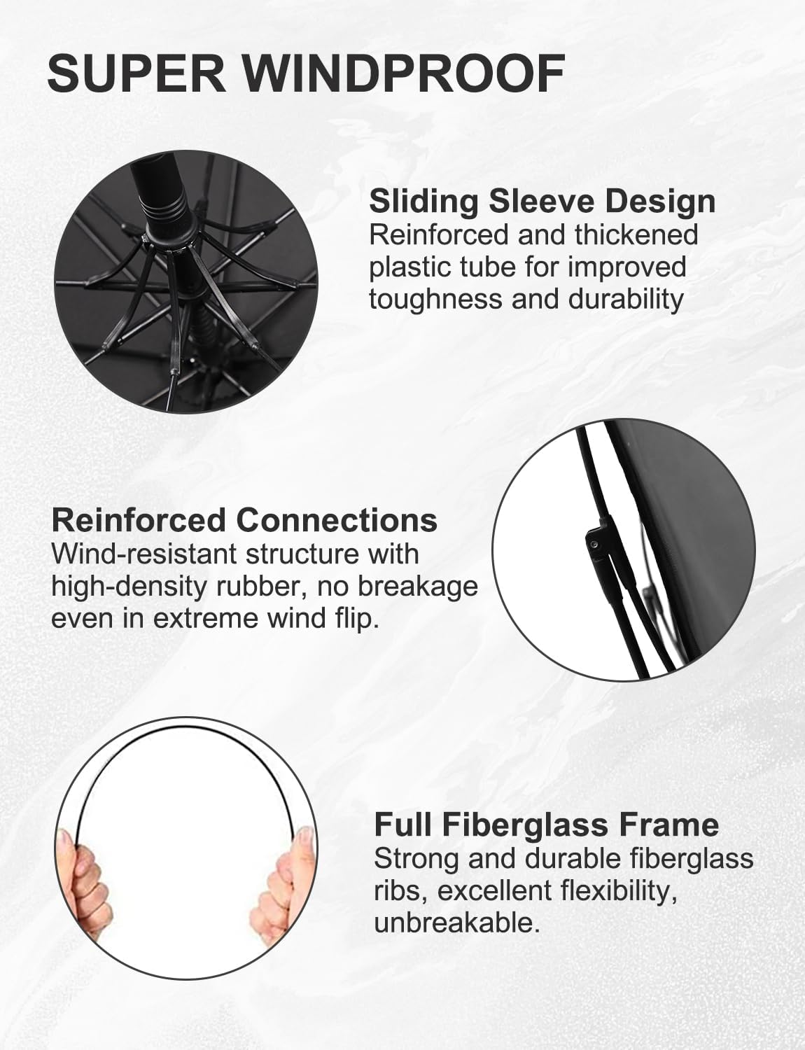 Large Stick Umbrella Windproof Automatic Open 50 Inch Umbrella with Hook Handle,Over Sized J Handle Umbrellas for Men and Women,Windproof Unbreakable Stick Rain Golf Umbrella. - Image 4