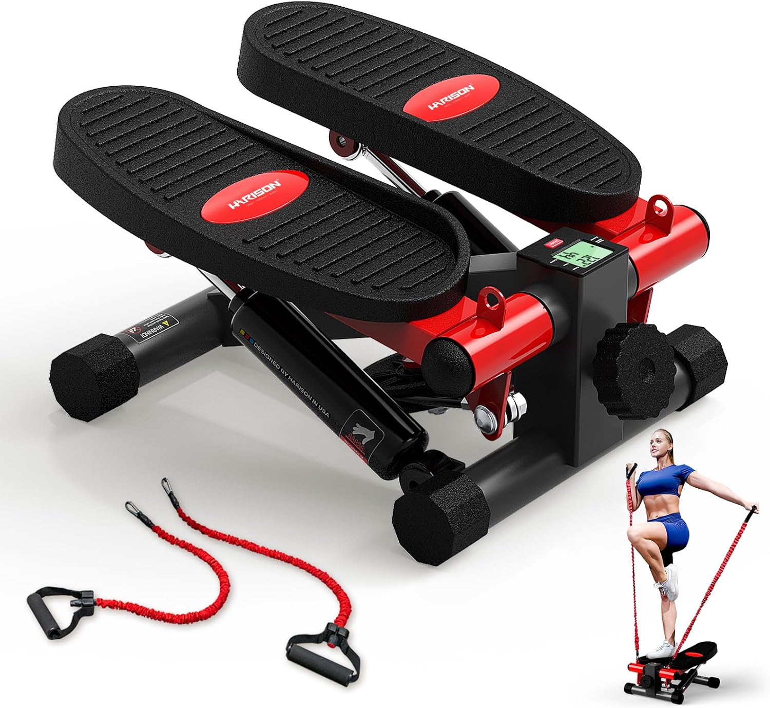 HARISON Mini Stepper for Exercise with Enhanced Resistance Bands, Stair Stepper for Home 330lbs Capacity, Aerobic Exercise Stepper Machine with LCD Monitor for Fully Body Workout HARISON Mini Stepper for Exercise with Enhanced Resistance Bands, Stair Stepper for Home 330lbs Capacity, Aerobic Exercise Stepper Machine with LCD Monitor for Fully Body Workout