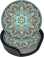 Vista 16 de 6 posavasos de cuero con temática de fútbol americano para bebidas con soporte, juegos de posavasos para mesa de bebidas, para sala de estar